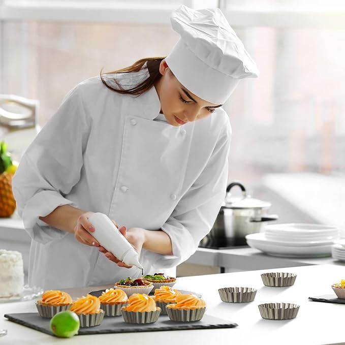 Tessco for you 16 Pcs Mini Tart Pans for Baking, Gold Round