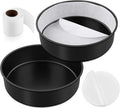 E-far 9.5 Inch Cake Pan, 2PCS Nonstick Small Cake Pans with Parchment Paper