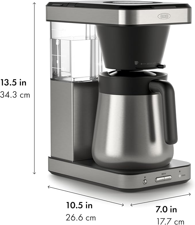 OXO Brew 8-Cup Coffee Maker - Single-Serve, Thermal Carafe, Stainless Steel