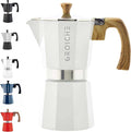 GROSCHE Milano Stovetop Espresso Maker Moka Pot 9 espresso Cup 15.2oz White