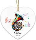 French Horn Ceramic Ornaments, Customized Name & Year French Horn Player Christmas Ornament Gifts, Musical Instrument Ornaments Xmas Tree, Personalized Music Lovers Ceramic Ornament Decoration 2026