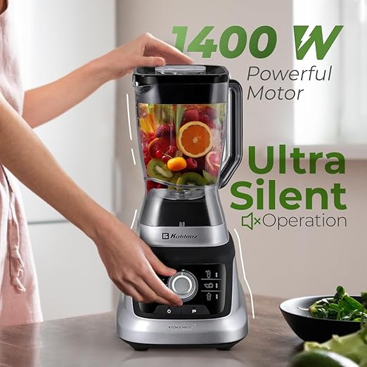 Koblenz Bob Countertop Blender, 1400W, 68 oz, Black/Chrome, LKM-9610