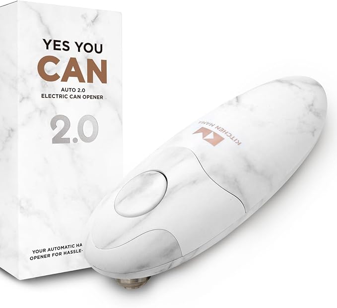 Kitchen Mama Auto 2.0 Electric Can Opener, Marble White