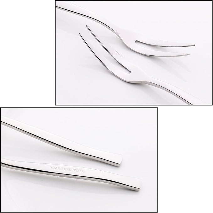 Eagrye Tasting Cocktail Forks, 12-Piece Stainless Steel Fruit Forks, F