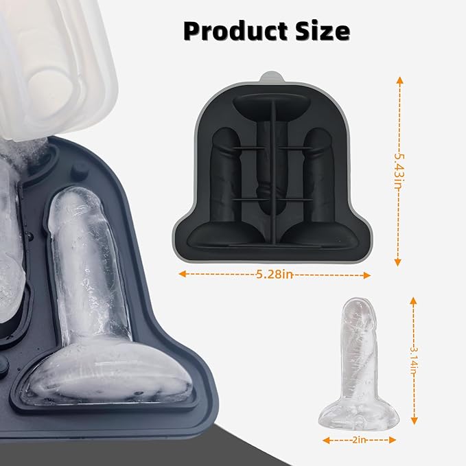 gomaxbo Prank Ice Cube Mold, Funny Ice Cube Molds for Adults, Silicone Fun Shapes for Whiskey Cocktails