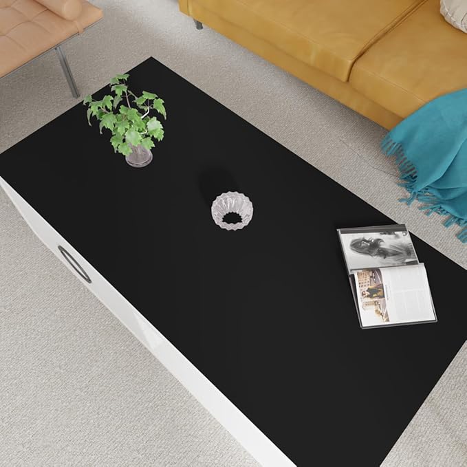Zinkooat Faux Leather Table Cover,1.8mm Thick,24x60 Inch Desk Cover,Large Desk Mat,Table Protector,Table Cover Protector,Table Protectors for Rectangle Tables(Black+Black,24x60)