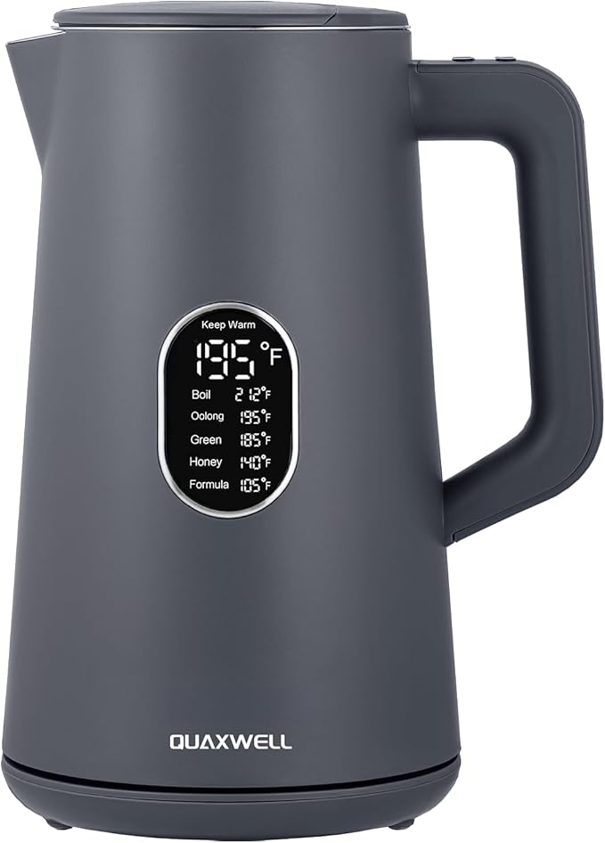 QUAXWELL 1.5L Electric Kettle Temperature Control,Gray