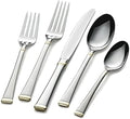 Mikasa Harmony 65-Piece Flatware Set for 12, 18/10 Stainless Steel Silverware with Gold Accent Handles, Service for 12 with Serving Utensils, Dishwasher Safe