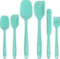 NileHome 6 Pieces Silicone Spatula Set with Silicone Brush,Turquoise