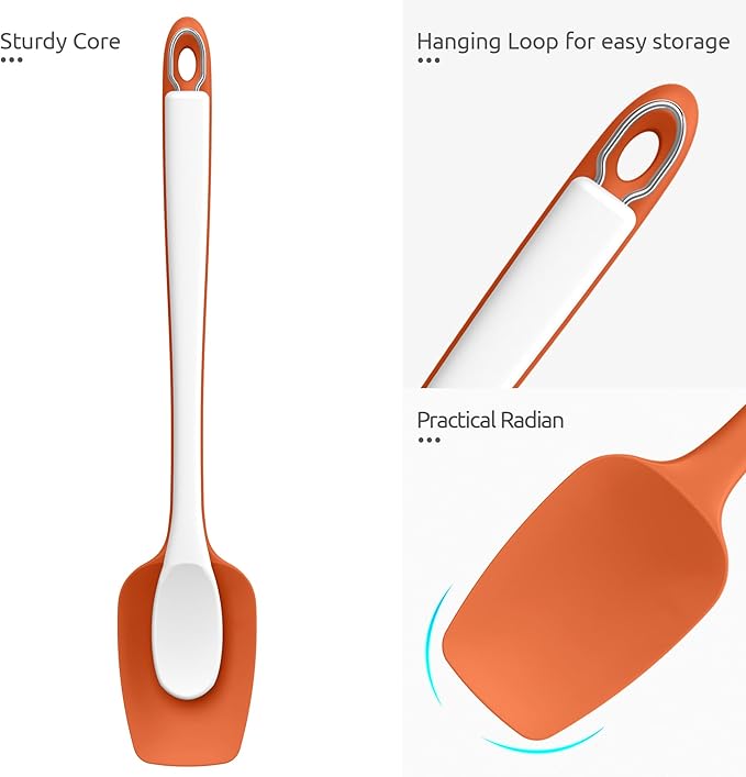 U-Taste 14" Long Silicone Spoonula, 600°F High Temp Spoon Spatula, Orange