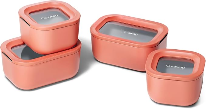Caraway Mini Food Storage 9-Piece Set, Glass Storage Containers for Food