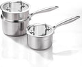 DELARLO Tri-Ply Stainless Steel Saucepan 1QT 2QT Kitchen Pot Set