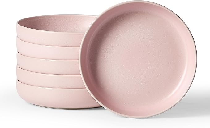 famiware Milkyway 33 oz Pasta Bowls Set of 6, Light Pink