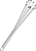 Restaurantware 12.5 in Stainless Steel Ball Whisk with Silicone Tips - 6 Pack - German Standard Sauce & Gravy Whisk, Non-Scratch, Dishwasher Safe - Non-Stick Safe Silicone Ball Whisk for Baking
