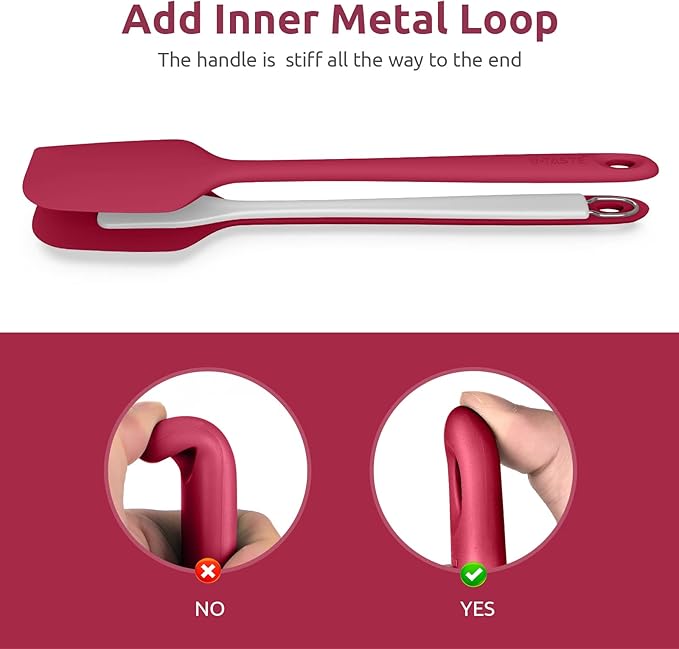 U-Taste 14in Extra Large Silicone Spatula, 480°F Heat Proof Scraper, Red