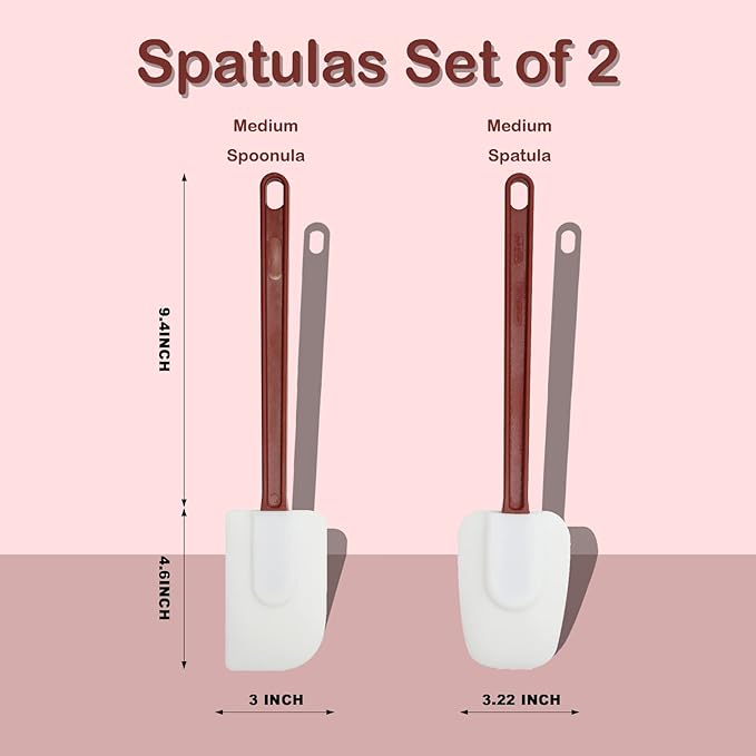 MYTASUY 14 INCH Silicone Spatulas Heat Resistant Heavy Duty Rubber Spatulas Commercial Spatulas Set for Kitchen Use Silicone Cooking Utensils Sets of 2
