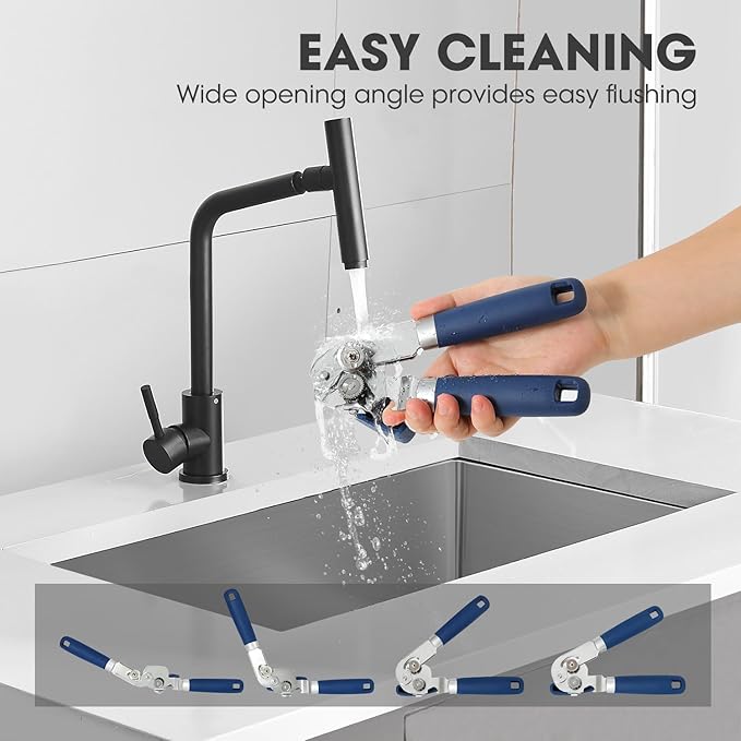 UHIYEE Manual Can Opener Hand Held with Magnet for Home Kitchen, Blue