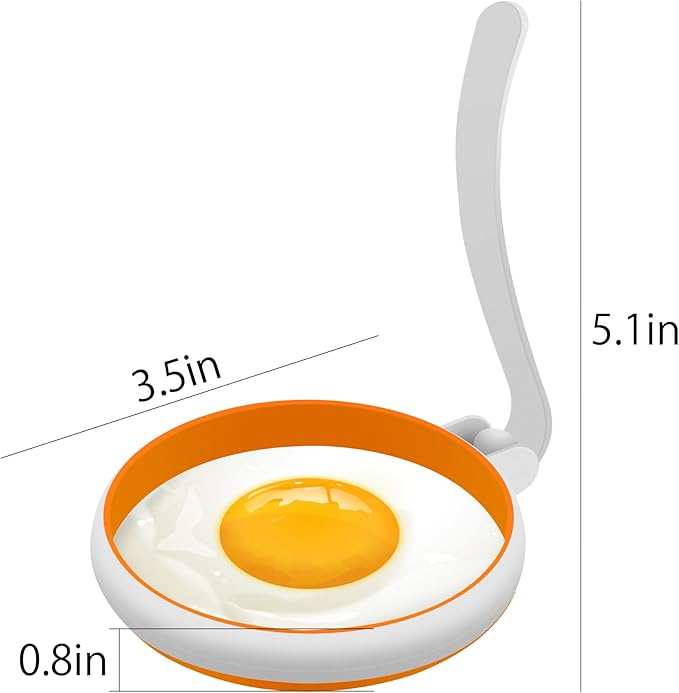 Silicone Egg Molds for Kids, Round Egg Ring for Frying Egg, Easy Clean Silicon Egg Rings Pack of 4, Nonstick Silicone Eggs Mcmuffin Maker Pancake Ring Kitchen Egg Fry Ring