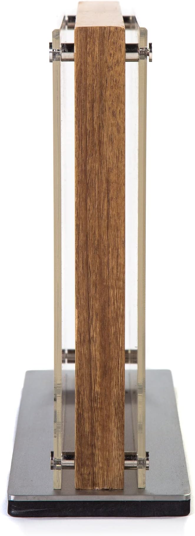 Schmidt Brothers - Honeycomb (Acacia Hex) Downtown Magnetic Knife Block, Acacia Hardwood and Acrylic Shield, Universal Cutlery Storage For 16-18 Knives