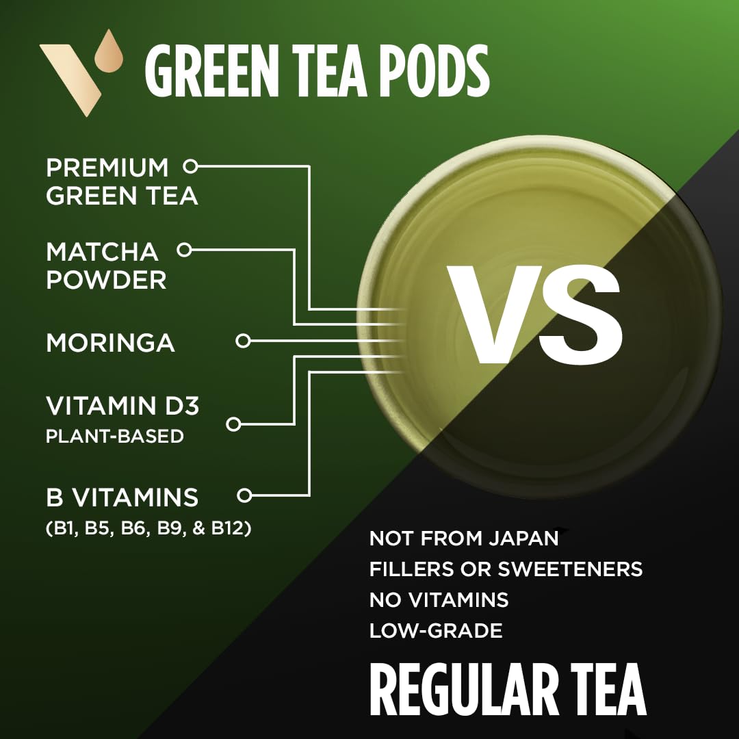 VitaCup Green Tea Instant Packets with Matcha, 16ct