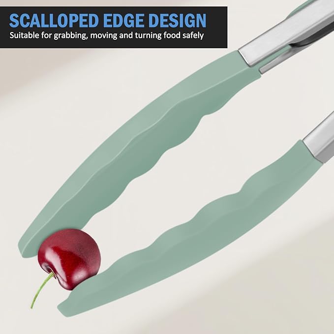 EEKEDO Silicone Tongs for Cooking Non-Stick Pans Grilling Air Fryer Salad