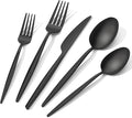 18/10 Silverware Set for 4, 20 Piece Black Stainless Steel Flatware Cutlery