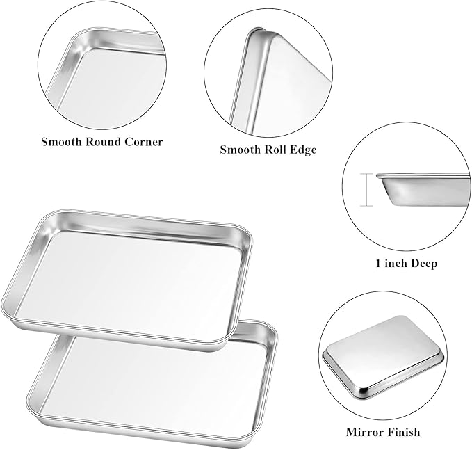 Baking Sheet with Rack Set, Stainless Steel Cookie Sheet with Cooling Rack