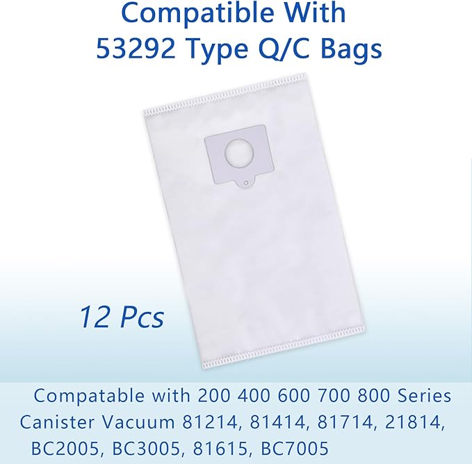 LOSKLENO 12 Pack 53292 Type QC Canister Vacuum Bags Compatible with Kenmore