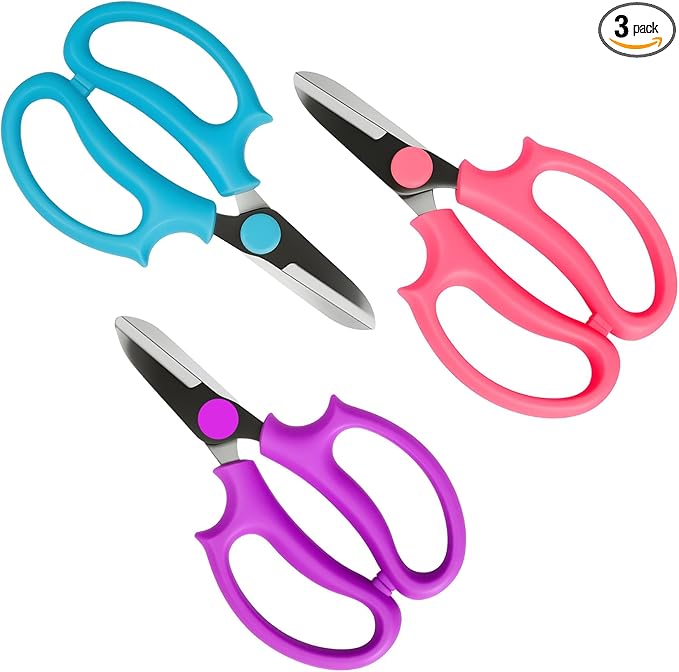 WGEGO 3 PCS Garden Flower Scissors, Stainless Steel Floral Shears