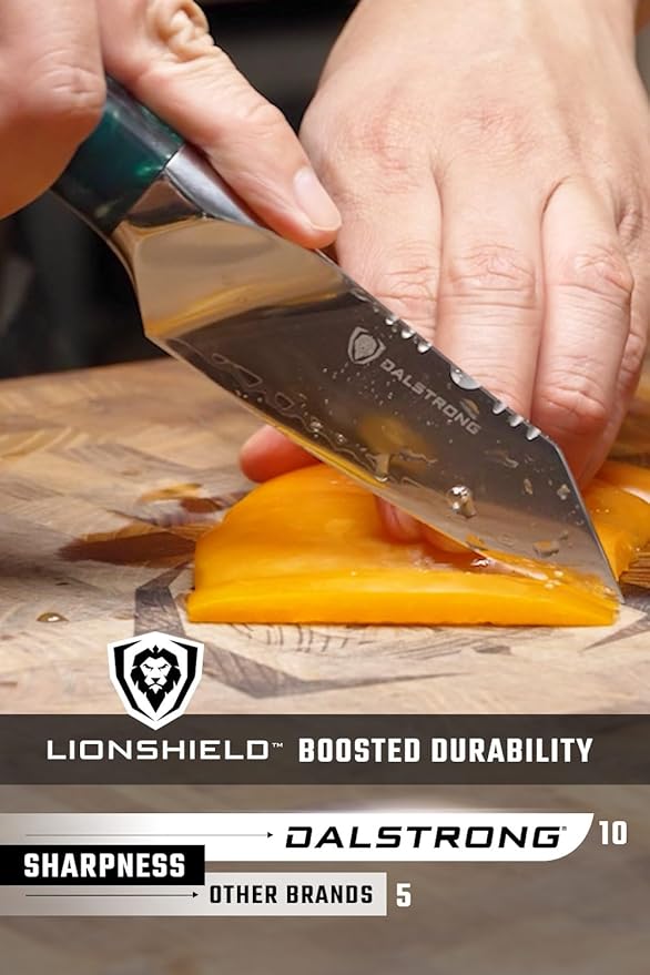 Dalstrong Valhalla 2-Piece Knife Set — 8" Chef + 3.5" Paring — 9CR18MOV HC Steel (8–12° Edge), Unique Wood + Resin Handles — For Apartment Kitchens, Gifts & First Serious Sets