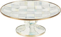 MACKENZIE-CHILDS Pedestal Platter, Mini, Gray-and-White Sterling Check