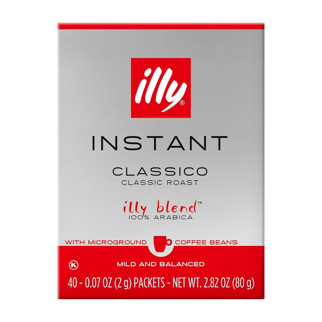 illy Instant Coffee Single-Serve Packets, Classico, 2g, 40 Ct, 1 Pack