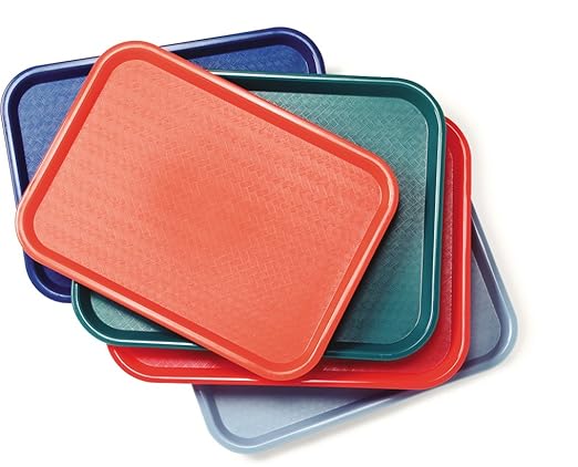Carlisle FoodService Products Café Cafeteria Tray, Fast Food Tray for Restaurant or Commercial Use, 12" x 16", 1 Count, Blue