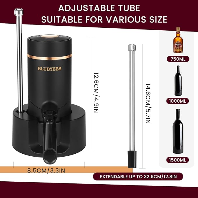 BLUBYEES Electric Wine Aerator and Automatic Wine Dispenser