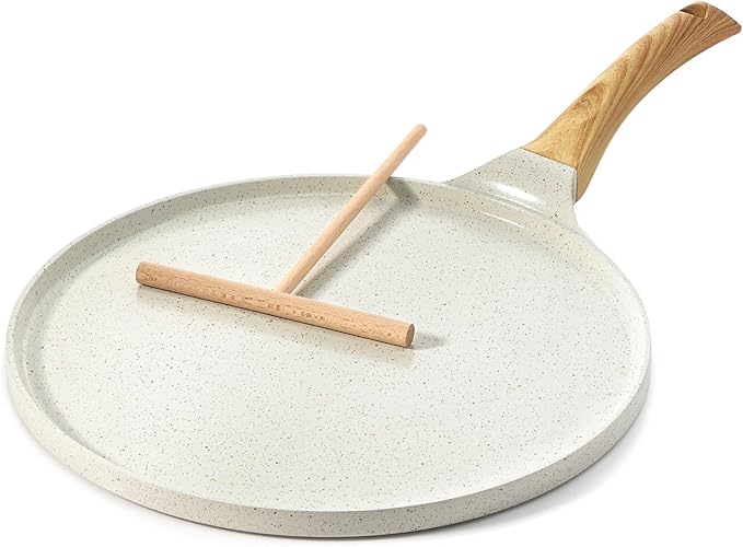 SENSARTE 12 Inch Nonstick Crepe Pan Ceramic Coating Pancake Pan White
