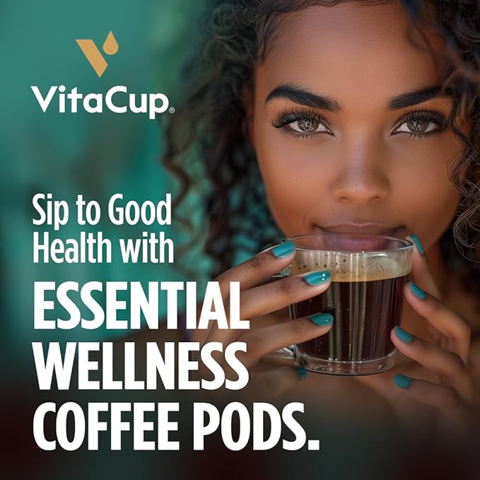 VitaCup Immunity Medium Dark Roast Coffee Pods, 16ct