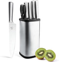 CHUSHIJI 6-Piece Small Stainless Steel Knife Set with Block, High Carbon Steel, Dishwasher Safe Gift