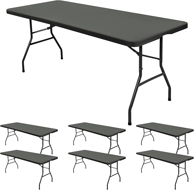 REWOMC 6 Pack Stretch Table Top Cap Cover, Gray, 30" x 96"
