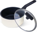 Legacy Culinaryware Nonstick Sauce Pan with Lid,1.5QT small pot, PFOA Free,Kitchen Pots Induction Pot,Cream