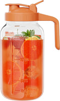 JunVpic Glass Pitcher with lid, 64 oz Wide Mouth Mason Jar