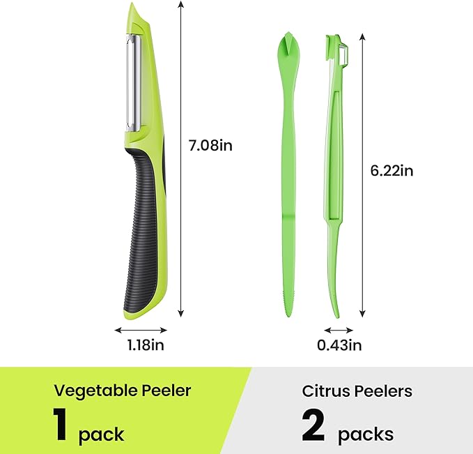 Potato Peeler, Swivel Vegetable Peeler with Non-Slip Handle,Green