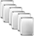 BIEAMA 6 Pack Quarter Size Aluminum Baking Sheet Pan, 13" × 10"