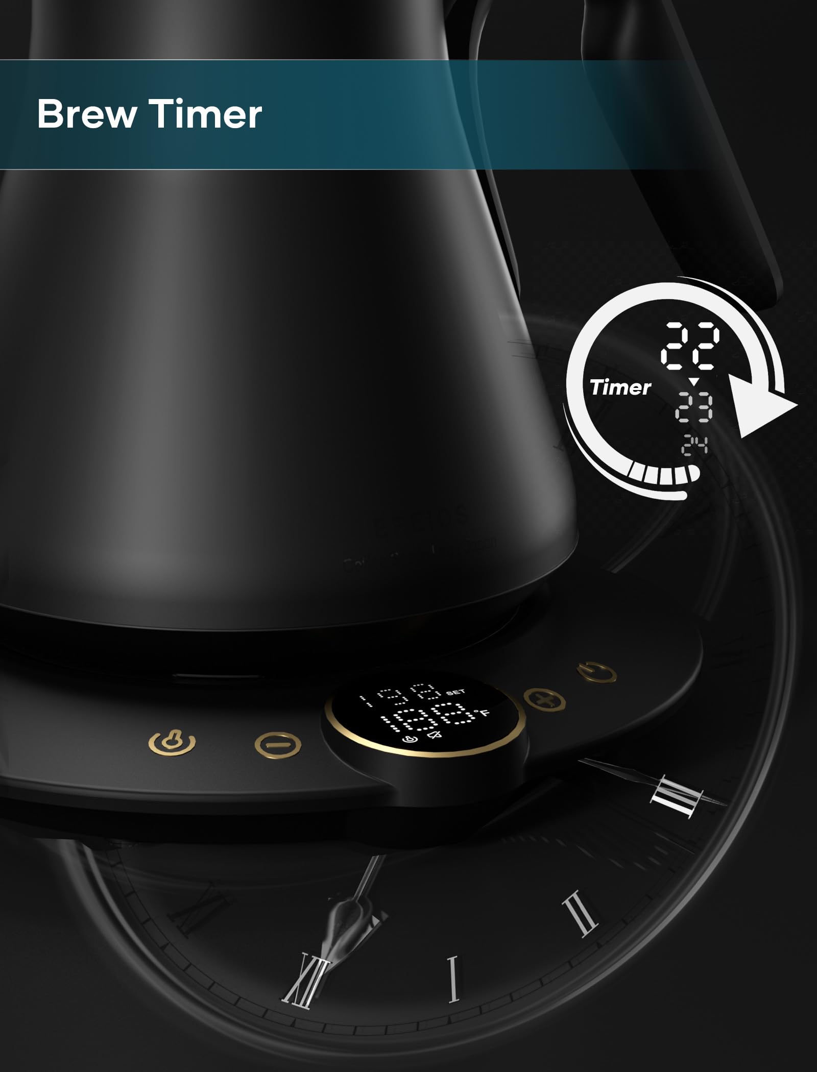 INTASTING Gooseneck Electric Kettle with ±1℉ Temperature Control 0.9 Liter