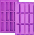2 Pack Granola Bar Mold Silicone Mold,12 Cavity Rectangle Energy Bar Mold