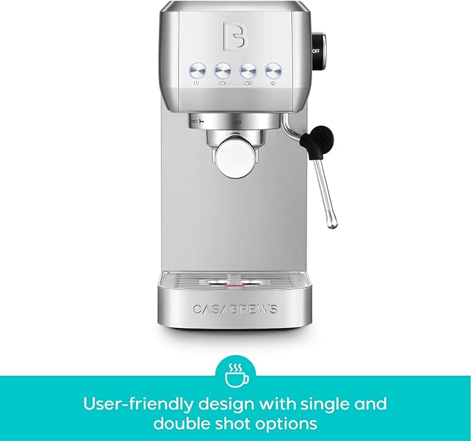 CASABREWS 3700 Essential Stainless Steel Espresso Machine with Steam Wand