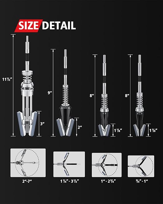 Kolvoii Engine Cylinder Hone Tool Set, 1-1/8", 3" & 4" Hones, Black Case