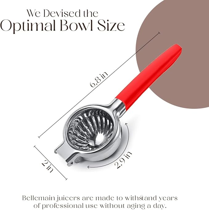 Bellemain Metal Lemon Squeezer, Stainless Steel Citrus Juicer,cranberry