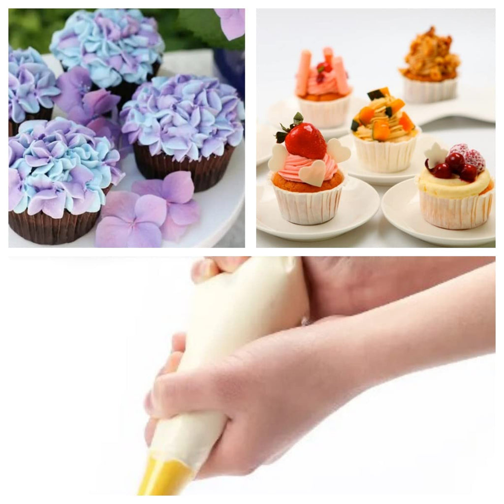 AMBESTAR Disposable Piping Bags 18 inch, 200 Pcs Disposable Piping Bags, Disposable Large Pastry Bags for Cupcake, Cake Disposable Decorating Bags for Frosting