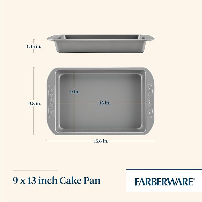 Farberware Nonstick 9x13 Baking Pan - Warp-Resistant Brownie Cake Pan