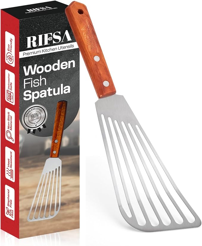 Rifsa Fish Spatula, Slotted Stainless Steel Fish Turner